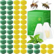 48 Pack Powerful Wasp Repellent Outdoor Indoor, Bee Repellent for Yellow Jackets, Hornets, Carpenter, Wasp Deterrent for Garden, Patio, Yard, Farm, Safe for Kids & Pets