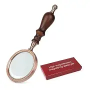 Handheld Magnifying Glass 10X Vintage Reading Magnifiers with Wooden Handle