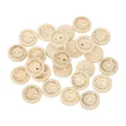 100pcs 2 Hole Craft Sewing Button 15mm Handmade Wood Round Buttons, Yellow