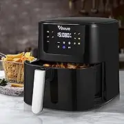 Vevare 5L Air Fryer with LCD Touch Control 1500W Oil Free Cooker for Kitchen Black
