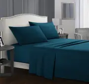 1800TC Delux Ultra Soft Microfibre Fitted Full Sheet Set Sailor Blue For All Sizes Bed