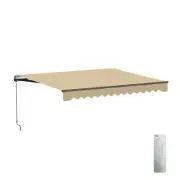 ALEKO Motorized Black Frame Retractable Home Patio Canopy Awning 10'x8' Sand