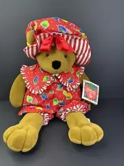 RUSS Bear County USA Strawberry Shortcake Outfit Sitting 20" Plush Vtg Doll Tags