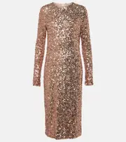 [Dolce & Gabbana] Dolce & Gabbana Sequined midi dress AU 8 pink