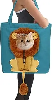 Show Head Pet Carrier Bags for Dogs Cute Pet Instant Lion Transformation Elastic Cord Design Kitten Carrier Bag Breathable Cosmetic Bag, Sea blue, Siehe Beschreibung