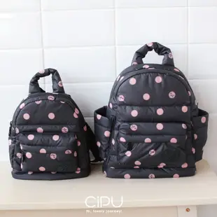 CiPU喜舖 Airy後背包(ECO黑粉點） 媽媽包/後背包/大容量/大容量多隔層/輕量包/母嬰媽咪包/通勤包/旅行包