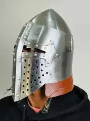 Barbuta Visor Helmet – Medieval Knight Armor | 18g Mild Steel | LARP, Cosplay,