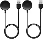 FitTurn Charger intended for Samsung Galaxy Watch Active 1/2,Galaxy Watch 3，SM-R500/SM-R830/SM-R820/SM-R840/SM-R850 - USB Charging Cable Dock Power Cable Wire Cord Data Sync 3.3ft 100cm (Tow-Black)