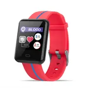 F5 1.3" IPS Color Touch Screen IP67 Waterproof Smart Watch Pedometer Heart Rate Blood Pressure Monitor Fitness Smart Bracelet RED COLOR