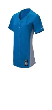 NWT Mizuno Women's Pro Blue Short Sleeve Full-Button Game Jersey Medium