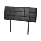 PU Leather Double Bed Deluxe Headboard Bedhead - Black