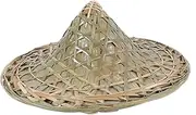 [Sosoport] Bamboo Woven Sun Blocking Hat Vietnamese Style Large Brim Rainproof Cap for Fishing Tea Harvesting