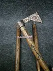 Designer Aluminum Solid Head Axe Style Handle Wooden Walking Stick Cane