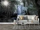 3D Waterfall Cliff Forest Self-adhesive Removeable Wallpaper Wall Mural 1806