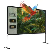BlitzWolf® BW-VS9 80/100/120-Inch Metal Projector Screen with Stable Bracket 1.8Gain Anti-Light Foldable 4K 16:9 Highlig