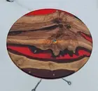 Solid Fire Red Epoxy Resin Table Top Adorable Living Center Sofa Decor