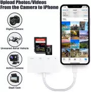SD Card Reader USB Camera Adapter for iPhone 14 + Pro, Support Newest iOS 16 15+