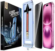 MAGIC JOHN 2 Pack for iPhone 16 Plus 6.7 inch Privacy Tempered Glass Screen Protector, Auto Dust-Elimination, Bubble Free, HD Clear, Easy Installation