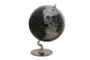 5" 2 Tone Revolving World Globe Table Top Black & Silver Modern Style New
