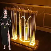 Mobile Acrylic Transparent Podium Clear Podium Stand Pulpits for Churches, Stand Up Desk Rolling Lecterns & Podiums, Table Top Church Podium on Wheels, Presentation Stand, L85 x W40 x H111cm