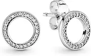 Signature Women's Sterling Silver Forever Pandora Cubic Zirconia Stud Earrings
