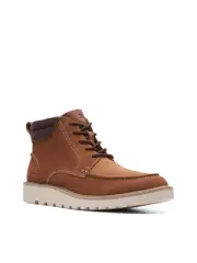 Clarks Men's Collection Barnes Mid Comfort Boots Brown Size 7M