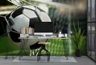 3D Football Goal Wallpaper Wall Mural Removable Self-adhesive 61