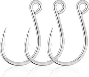 30 Pack Single Replacement Hooks for Hard Lures Inline Fishing Hooks Baiting Hooks High Carbon Steel Freshwater and Saltwater Fishing Tackle