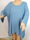 Life Style Women Plus Size 3x Blue Textured Asym Tunic Sweater Top Blouse Shirt