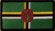 DOMINICA Flag Morale Patch With Hook & Loop Fastener BLACK Border