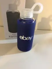 ebay Logo by Karma Silicone Sleeve Glass 16.5 Ounce Water Bottle