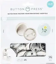 Medium Button Press Refill Pack Includes 25 Unique 37mm Button Supplies