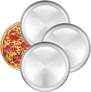 Pizza Baking Pan Pizza Tray - Deedro 12 inch Stainless Steel Pizza Pan Round Pizza Baking Sheet Oven Tray, Non-Toxic & Healthy Bakeware for Oven Baking, 4 Pack Silver
