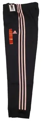 Adidas Youth Girls Tech Jogger Pants Fleece Lined Black/Pink Size M (10/12) New