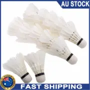 12x Badminton Balls White Goose Feather Badminton Ball for Shuttlecocks Training
