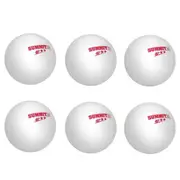 6pc Summit 2 Star Red Dot Table Tennis Plastic Ball 40+ Ping Pong Game White