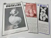 Lot of 3 Vintage Zim's Bunny & Duck Doll Making Sewing Patterns Craft Leaflets