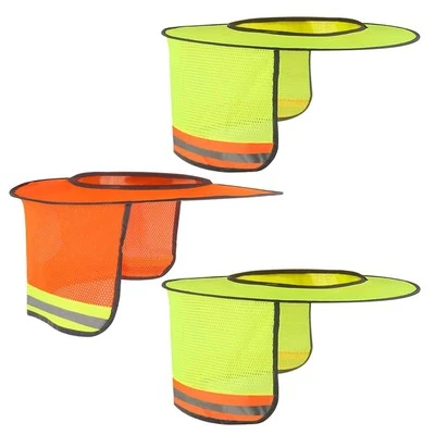 3 Pack Hard Hat Sun Shield Full Brim Mesh Hats Neck Sunshade, High Visibility...