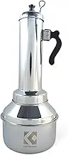 KRAFTANGLE Ankur Micro Puttu Kudam Cooker Stainless Tubular Steamer, Steel Steamer, Steamer Plate with Black Plastic Handle, 0.5 Liter Stainless Steel Chiratta Puttu Maker, Pressure Cooker, Silver