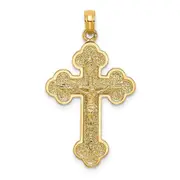14k Yellow Gold Crucifix W/ Budded Tips Charm