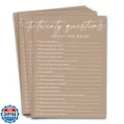 Wybgno Bridal Shower Games Cards, Twenty Questions about The Bride, Engagemen