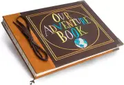 Our Adventure Book Photo Album Scrapbook, Wedding Scrap Book with Sewn Words