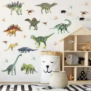 ASMPIO 14Pcs Dinosaurs Wall Stickers, Removable Forest Dinosaur Wall Decals W...