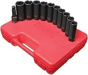 SUNEX TOOLS 2611 1/2-Inch Drive Extra Thin Wall Deep Impact Socket Set