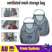 Reusable Mesh Bag Kitchen Wall Hanging Vegetable Fruit Onion Garlic Storage Bags