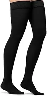 JOBST Maternity Opaque Compression Stockings, 20-30 mmHg, Thigh High, Closed Toe, Black, Medium