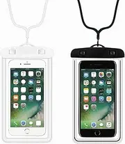 Waterproof Phone Pouch 2-Pack，Waterproof Phone Case for iPhone 16 15 14 13 12 Pro Max XR X SE 2022 8 Samsung S24 S23 S22(Black+White)