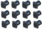 (12 PACK) NEUTRIK NL4MP-ST 4-Pole SPEAKON Panel Mount Locking w/Screw Terminals