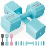 Adjustable Dumbbell Set of 2, Each 2/4/6/8/10 lbs Weight for Women, Quick Adj...