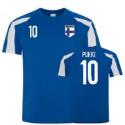 UKSoccerShop Finland Sports Training Jersey (Pukki 10) Blue Medium (38-40 inch)